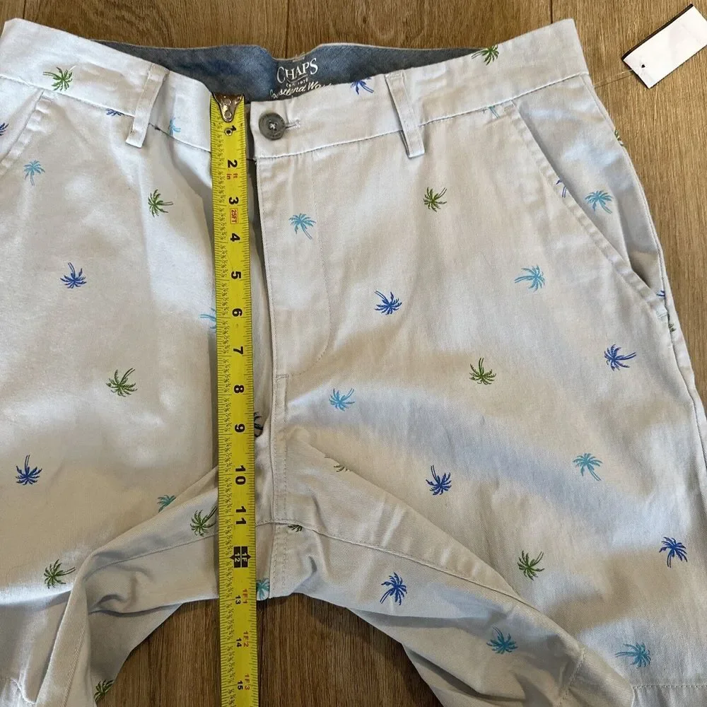 CHAPS Mens Coastland Wash Palm Trees Shorts Stretch Size 32‎ 9